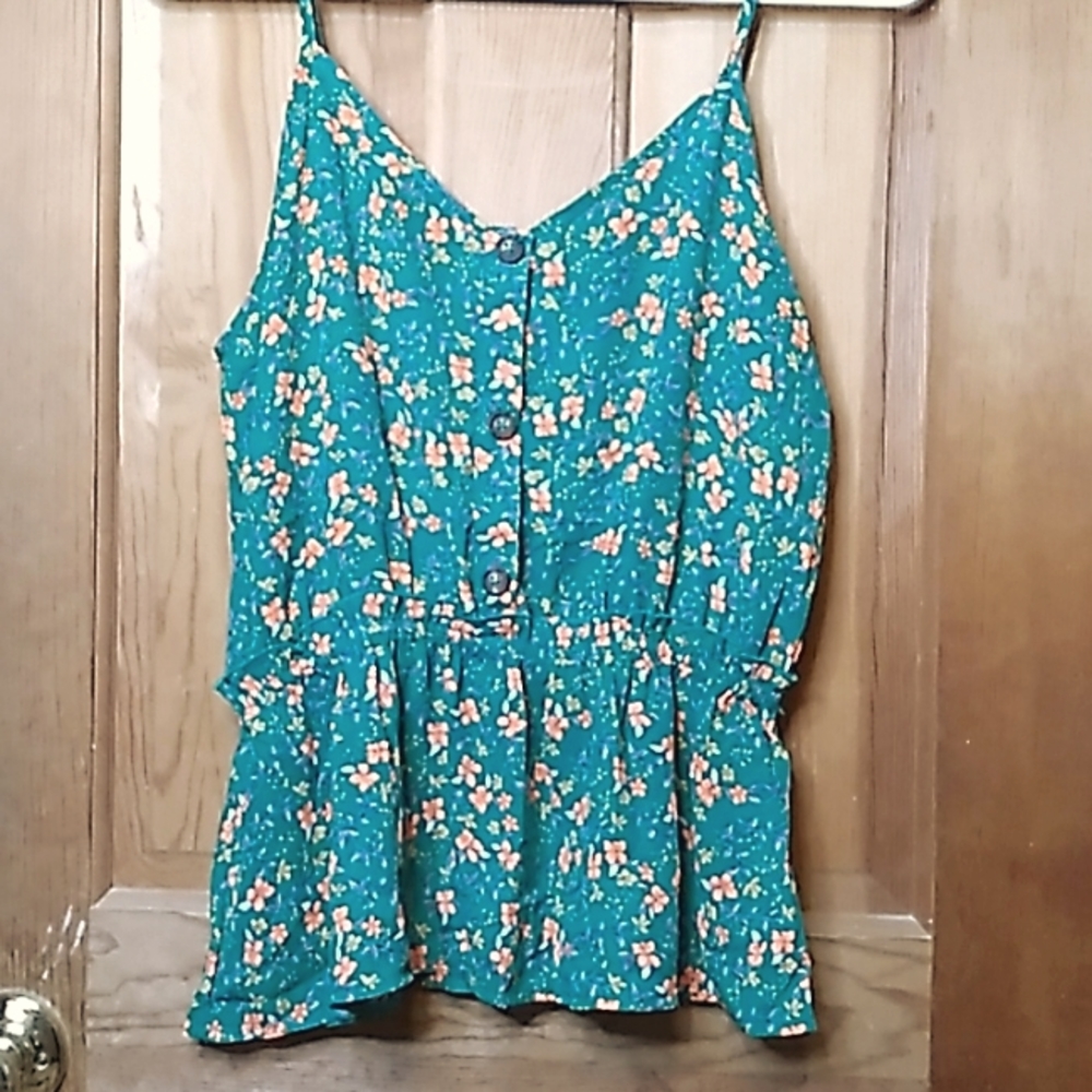 Sienna Sky Green Floral Tank Size S
